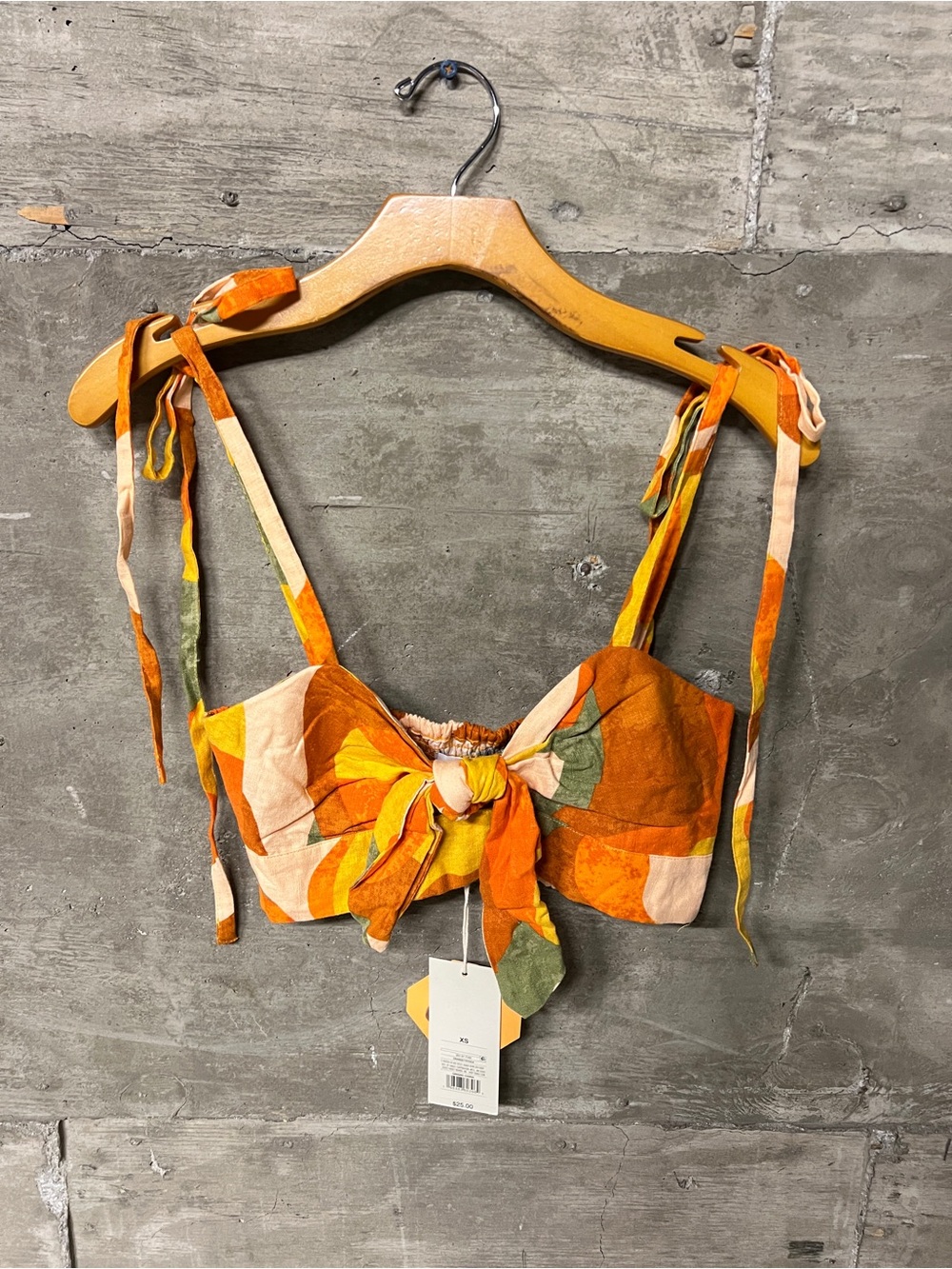 Fe Noel x Target Collab Tie-Front Floral Crop Top - Orange Multi